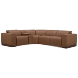 Lovro 5-Pc. Leather Sectional with 2 Power Motion Chairs & 1 Console